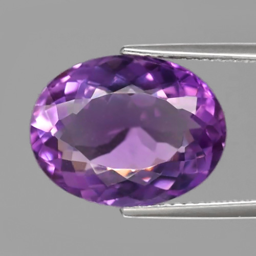VS Oval 6.92ct 14.5x11x7mm Oval Natural Unheated Rich Purple Amethyst, Uruguay AT131
