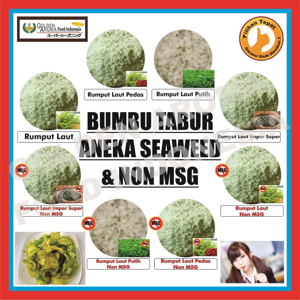 

Aneka Bumbu Tabur Snack Rasa Rumput Laut Seaweed Buat Buah Buahan Kripik Pisang Nasi Halus GAFI