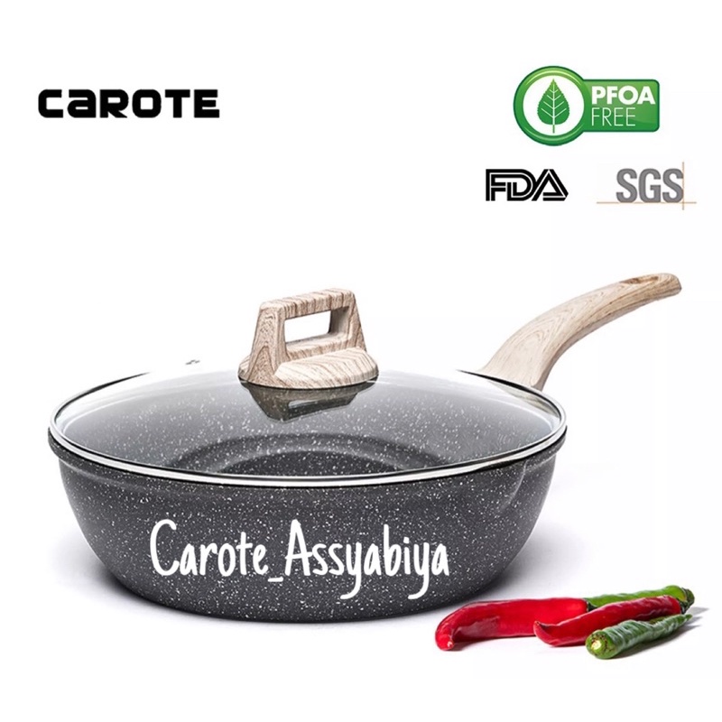 CAROTE ESSENTIAL WOODY NON STICK DEEP FRY PAN /ANTI LENGKET