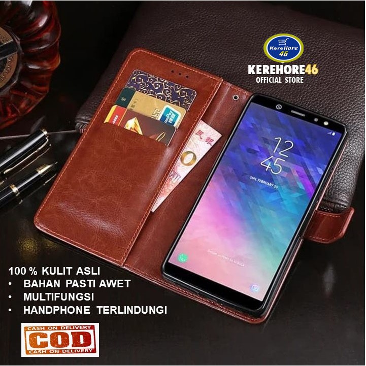 SAMSUNG J2 pro / J3 pro / J5 pro / J7 pro CASING DOMPET KULIT ASLI FLIP LEATHER CASE