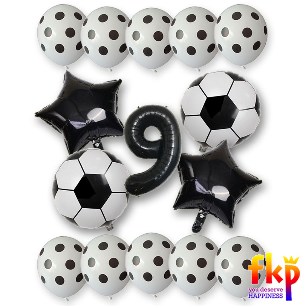 FUN KIDS PARTY - Paket Balon Foil Birthday Tema Sepak Bola / Balon Ulang Tahun Tema Football Soccer