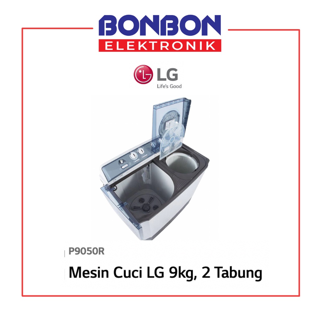 LG Mesin Cuci 2 Tabung 9KG P 9050 R / P9050R / P 9050R