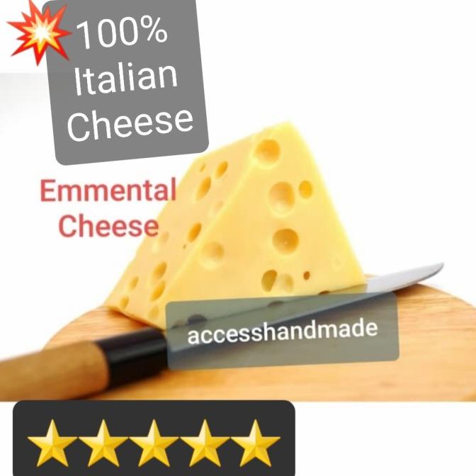 

BAYAR COD Emental Swiss Cheese keju Emmental semi hard soft deli 250gr termurah