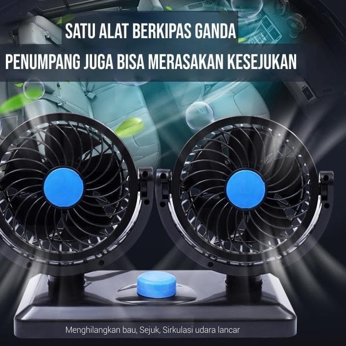 Kipas Angin Mobil DC Lighter 12V / 24V Colok Rokok Fan Double Blower