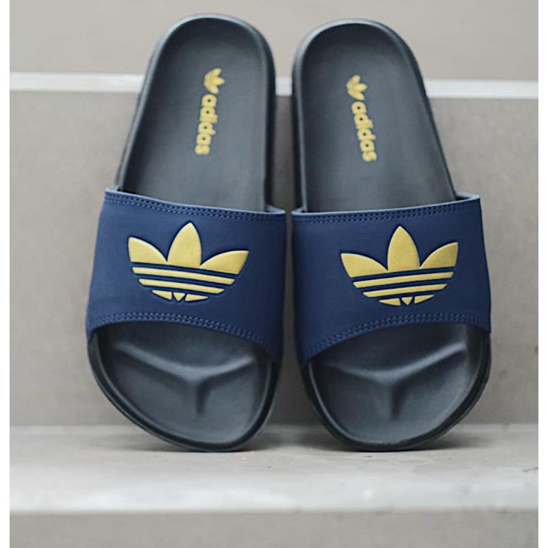 Sandal Adidas Adilette Comfort Navy Gold Original