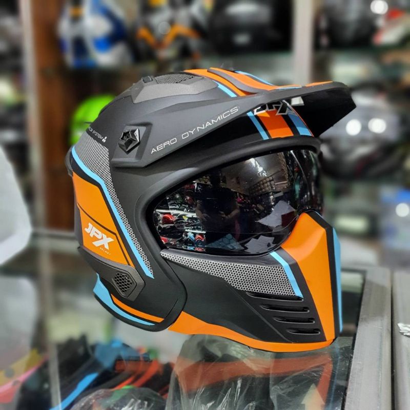 HELM JPX MX 726R TRITONE BLACK DOFF ORI HELM JPX MX726R TRITONE HITAM DOFF ORI HELM SEMICROSS JPX MX
