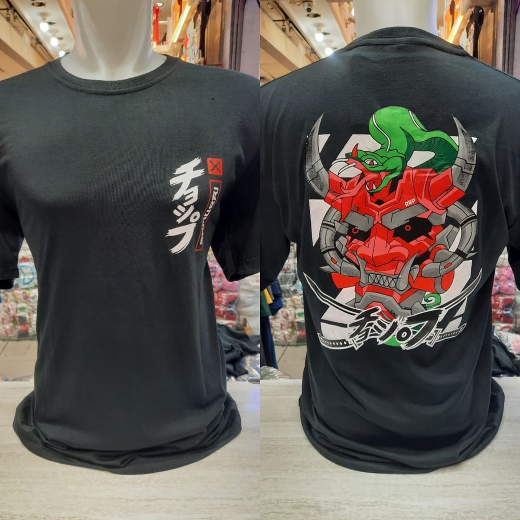 Kaos Sablon Jepang Hannya Robot Ular | kaos motif gambar tulisan jepang kekinian | kaos modern style