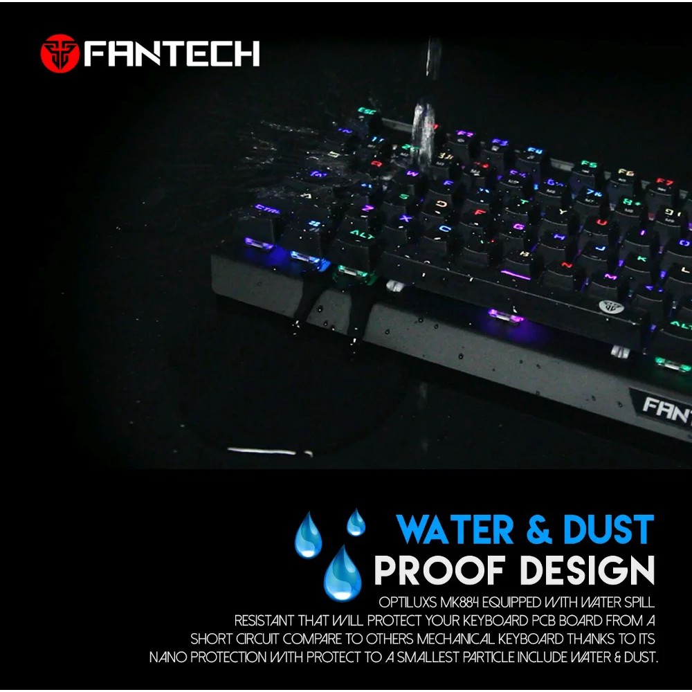 Keyboard Gaming Fantech Optical Mechanical OPTILUXS MK-884