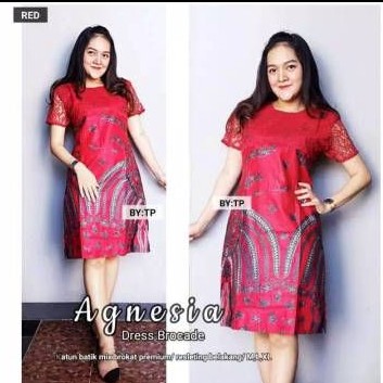 Cp dress brukat agnesia batik modern