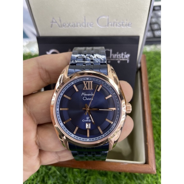 alexandre christie 8501md biru rosegold pria
