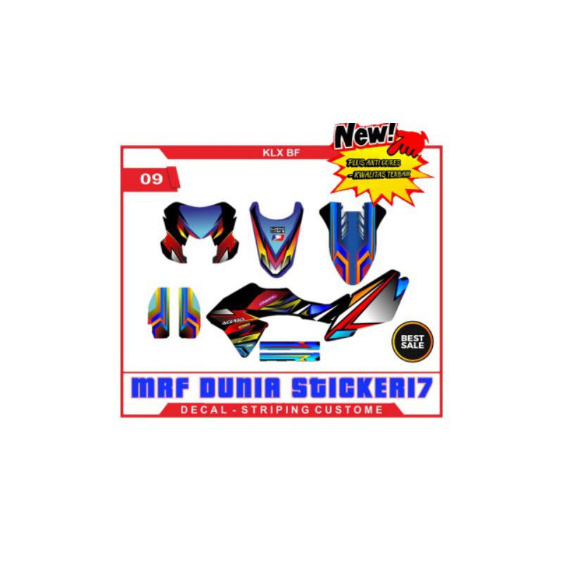Stiker decal klx bf decal motor klx bf sticker motor decal klx bf motif 09
