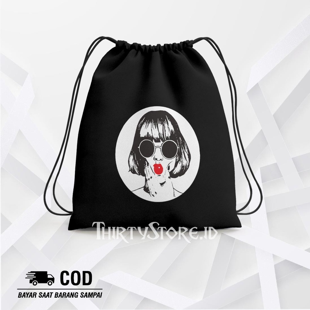 Tas Serut String Bag Kissing Girl - Drawstring Bag Waterproof | Thirty Store.Id