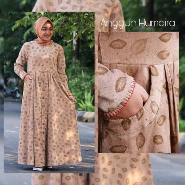 Gamis Daun Coklat Moka by anggun Humaira Original Brand Baby Codoray Codorai Kodorai Kodoray Import