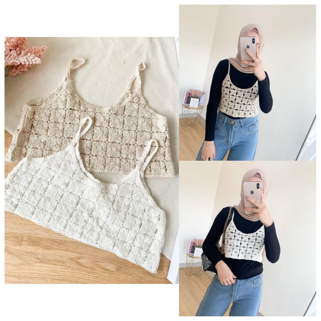 OCID VEST RAJUT Bahan Rajut Import Baju Wanita Terbaru 2021 Vest Crop