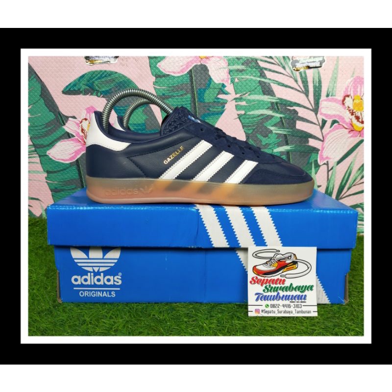 ADIDAS GAZELLE INDOOR Leather NAVY ORIGINAL SECOND