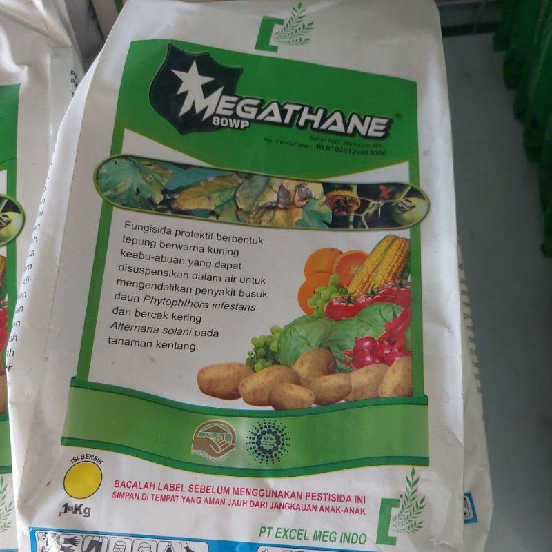 megathane 80wp 1kg fungisida mankozeb 80% fungisida kontak dithane