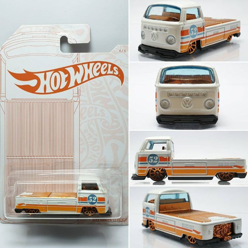 Hot Wheels Volkswagen T2 Pick Up Pearl And Chrome 52nd Anniversary