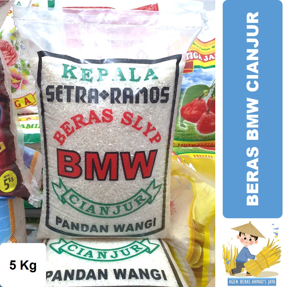 

Beras BMW CIANJUR Kepala Slyp Setra Ramos Pandan Wangi - 5kg/10/kg/20kg/25kg