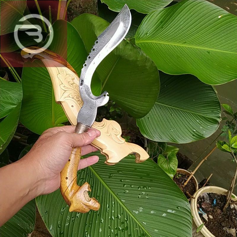 Sovenir Sunda Kujang Kayu Ukir Kayu Kopi
