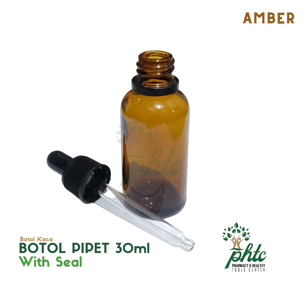 Botol Pipet Kaca Coklat 30ml - Tebal