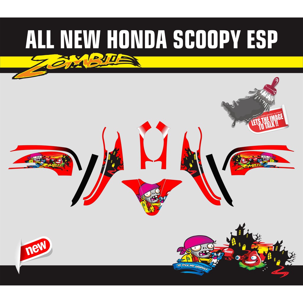 Decal Sticker Striping Honda New Scoopy ESP 3D Shopee Indonesia