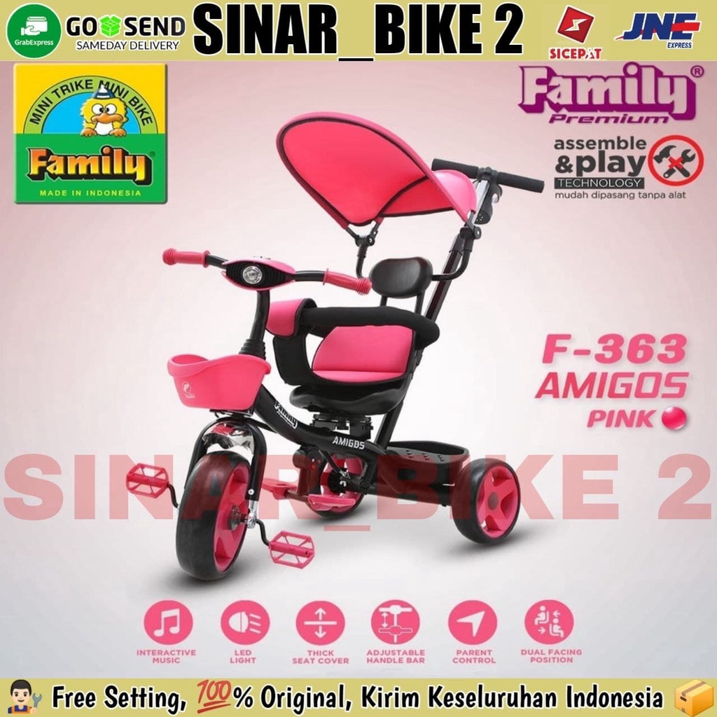 Sepeda Roda Tiga FAMILY AMIGOS F-363 Tricycle Anak Kursi Putar