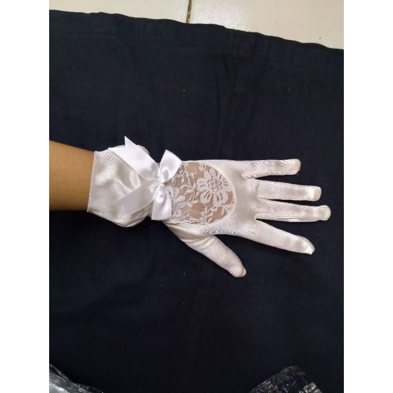 Sarung Tangan Satin Pendek Wedding-Gloves Pesta