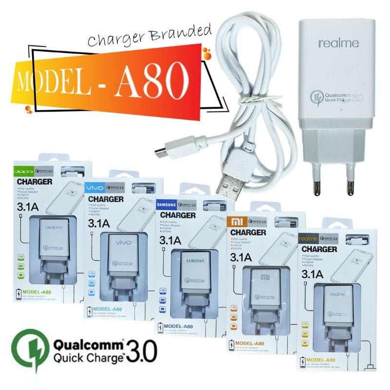 Charger Qualcom Micro Quick Charger 3.1A Model A80