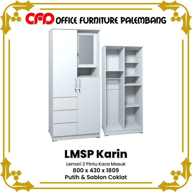 lemari pakaian lemari baju 2 pintu toalet gstar lmsp karin