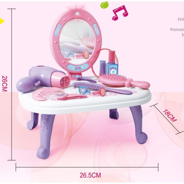 MAINAN CEWEK MEJA RIAS ANAK PEREMPUAN MAKE UP 688-32A HAPPY GIRL 18 PCS