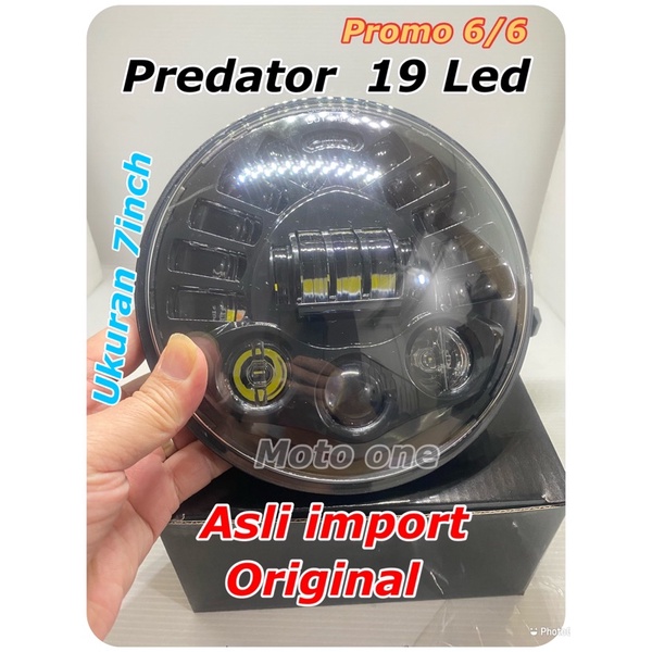 Lampu Depan 19 Led 7 Inch Import 90 Watt DOT SAE original