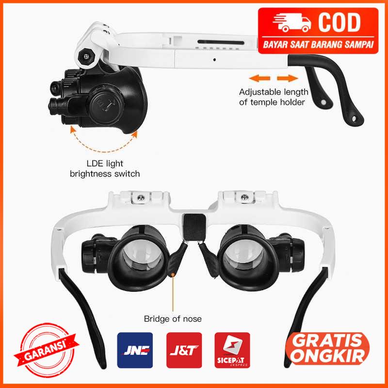 Kacamata Pembesar 23x Magnifier dengan 2 LED - 9892H