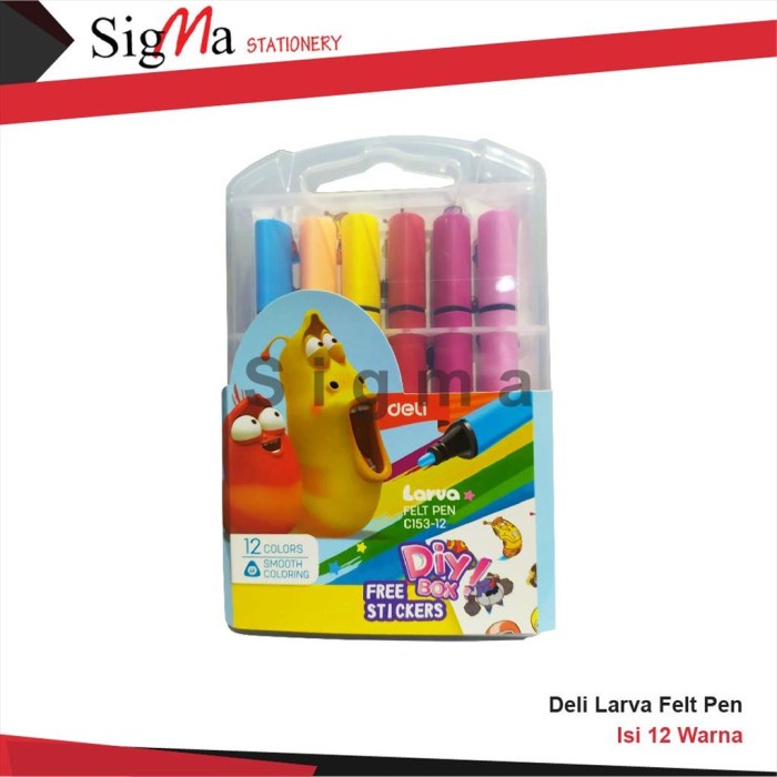 

Promo Spidol Warna / Felt Pen Deli Larva C153 Hot Sale