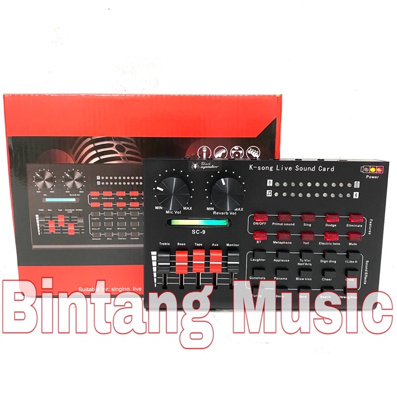 Mixer Blackspider soundcard SC9 original blackspider Soundcard SC 9 lice streaming V9