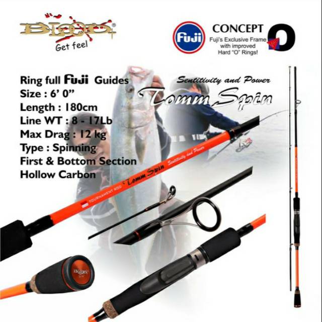 Rod BLOOD TOMM SPIN 180cm (Line Test 8-17lbs)