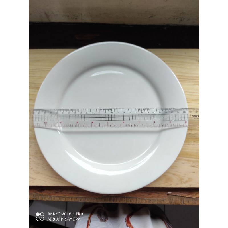piring keramik putih polos besar
