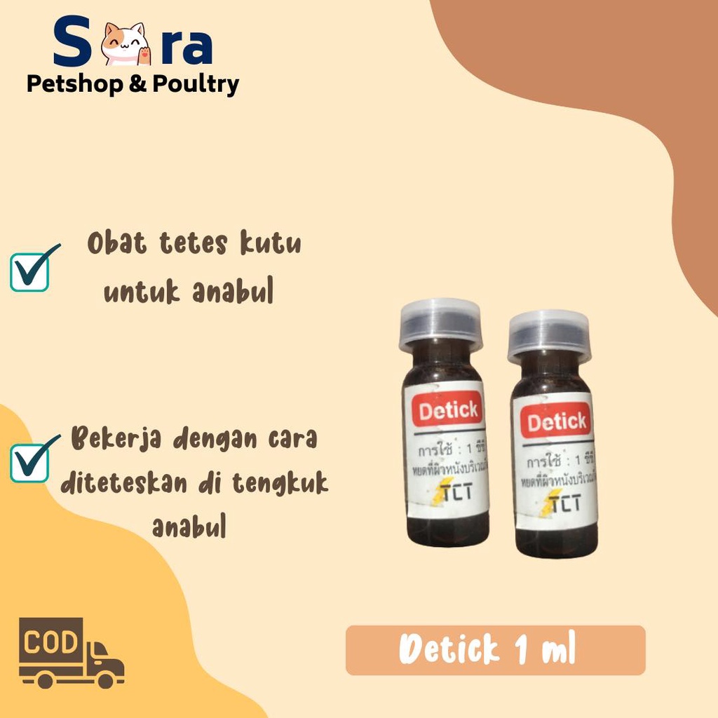 DETICK OBAT TETES KUTU KUCING / DETICK 1 ML / DETICK TETES KUTU TENGKUK