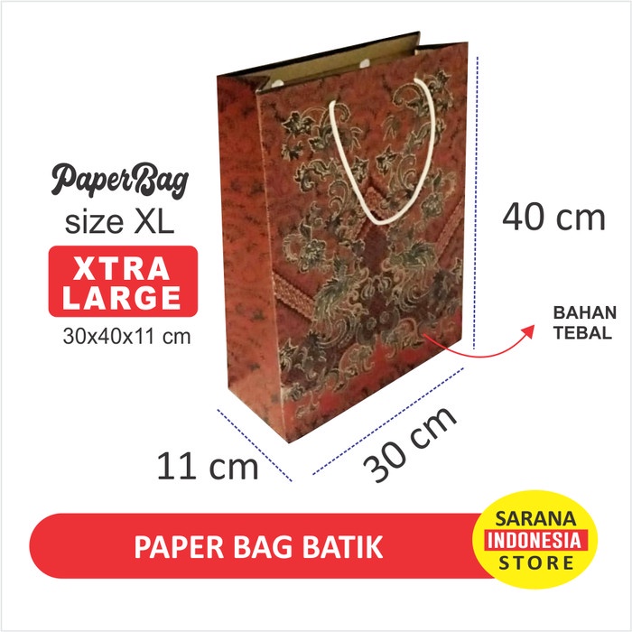 

Paper bag Batik - Tas Kertas Paperbag Kraft ukuran XL / Besar