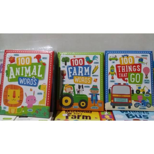100 Words Book - 100 animal words / 100 farm words / 100 things that go