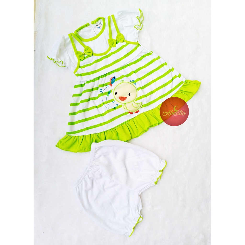 Setelan Baju Bayi Perempuan / Dress Bayi Lucu Usia 3 - 18 Bulan, Murah Berkualitas