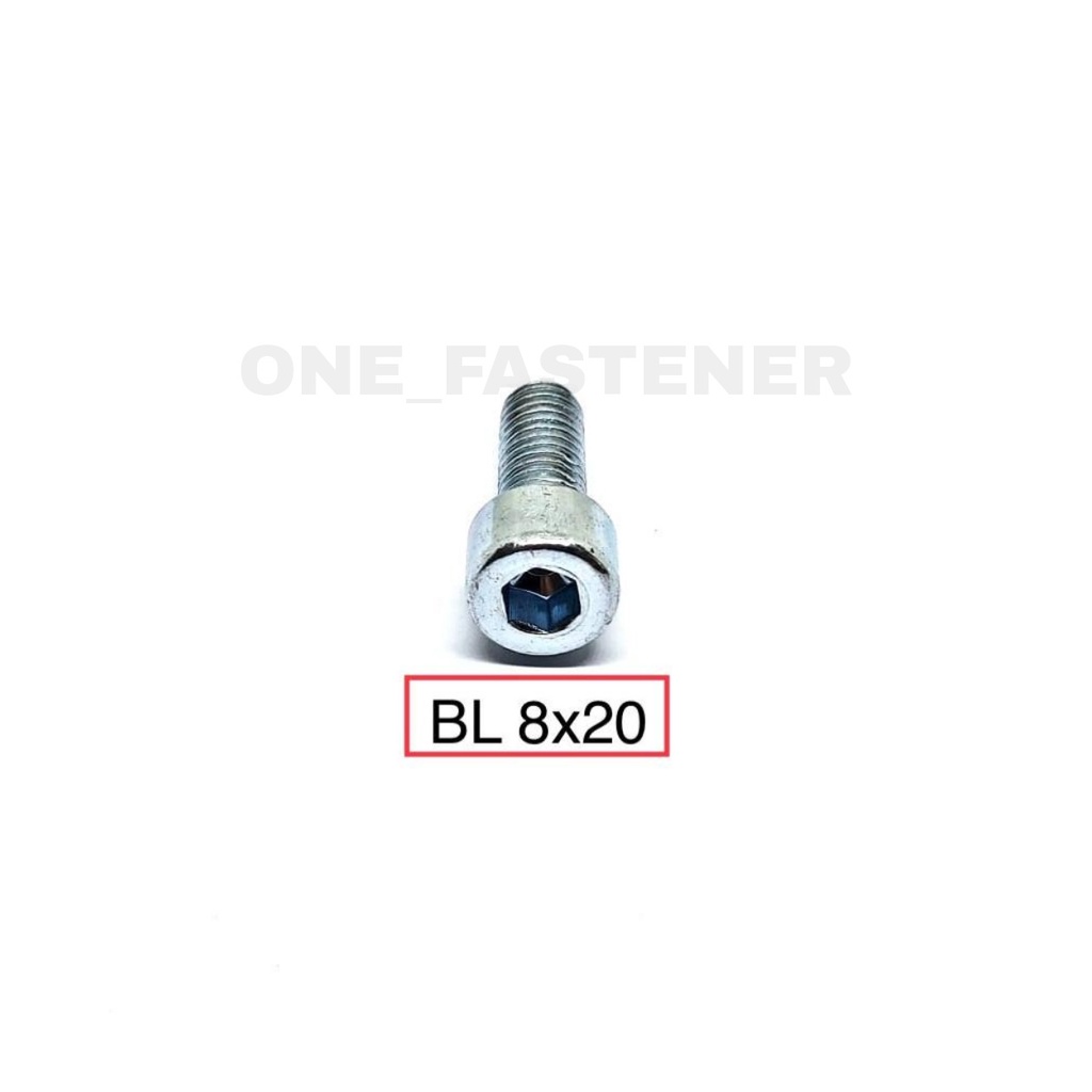 POLOS Baut L M8x20 PUTIH L6 8mm 2cm hex socket L Heads cap screw 12