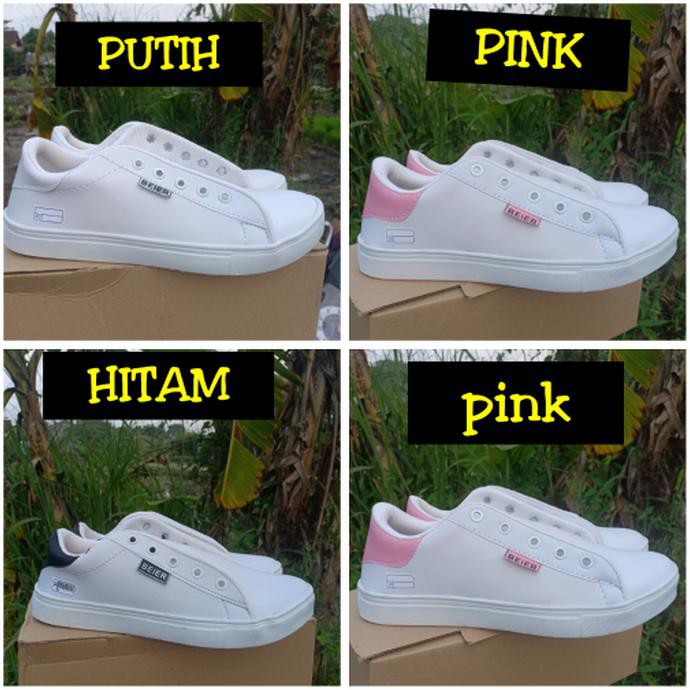 Sepatu Sport Wanita Poxing Kets Sneakers Adidas Putih Ringan Santai - Putih Hitam Ready