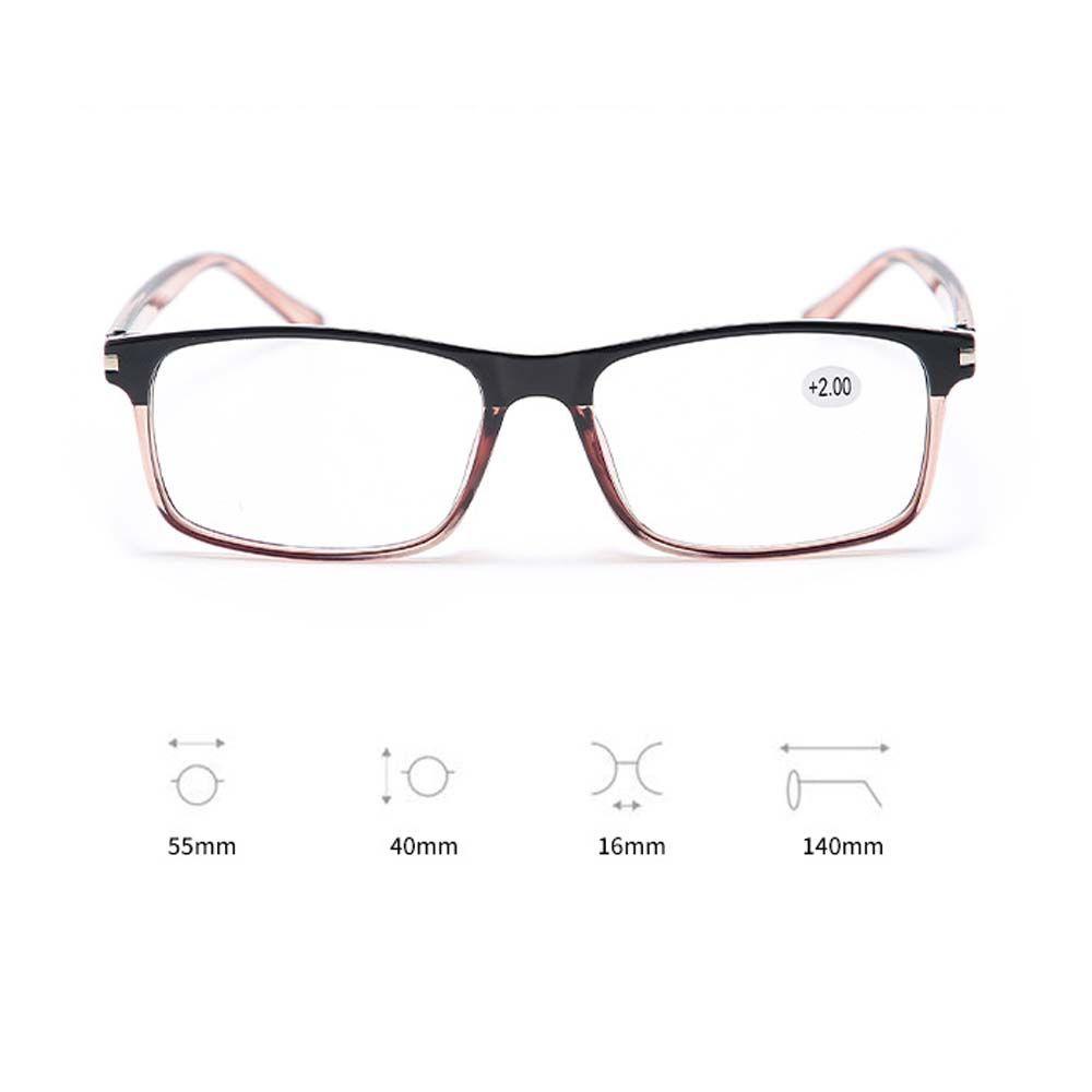 Mxbeauty Kacamata Baca Fashion Untuk Pria+1.0~+ 4.0 Frame Hitam Resin Optik Pria Reading Glasses