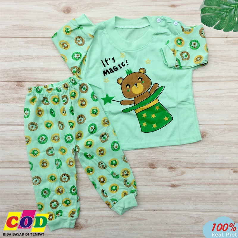 Ana Baby - Baju Bayi Piyama Bayi Setelan Kaos Oblong Lengan Panjang Anak usia 3-12 Bulan