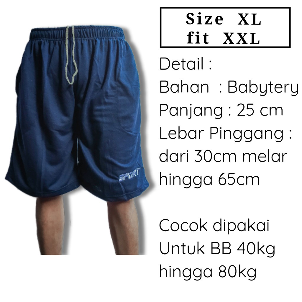 Paket isi 3 PC celana pendek boxer cocok untuk santai XL fit XXL