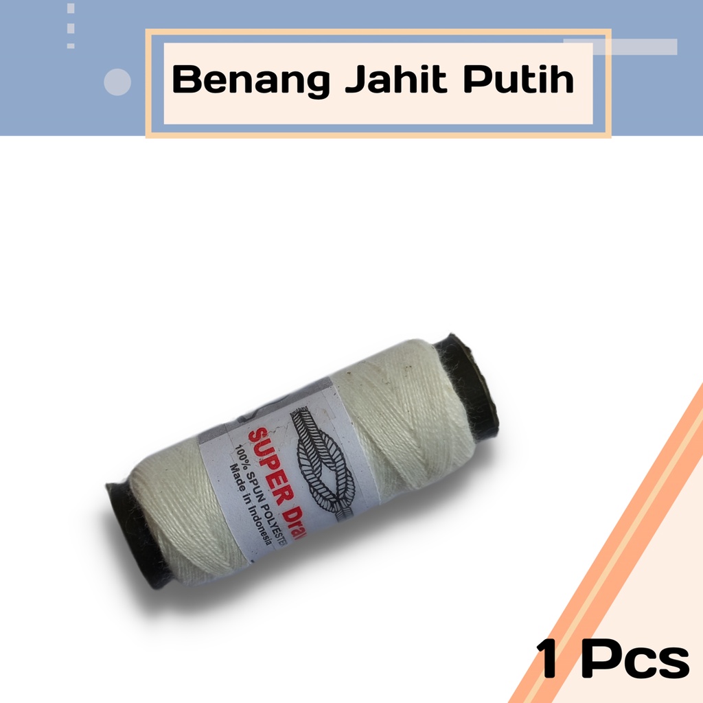 Benang jahit putih 1 pcs