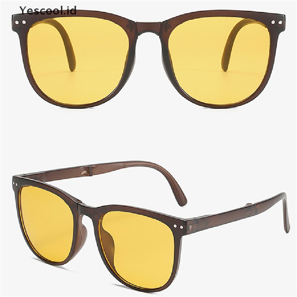 Kacamata Hitam Pelindung UV Model Lipat Gaya Retro Untuk Unisex