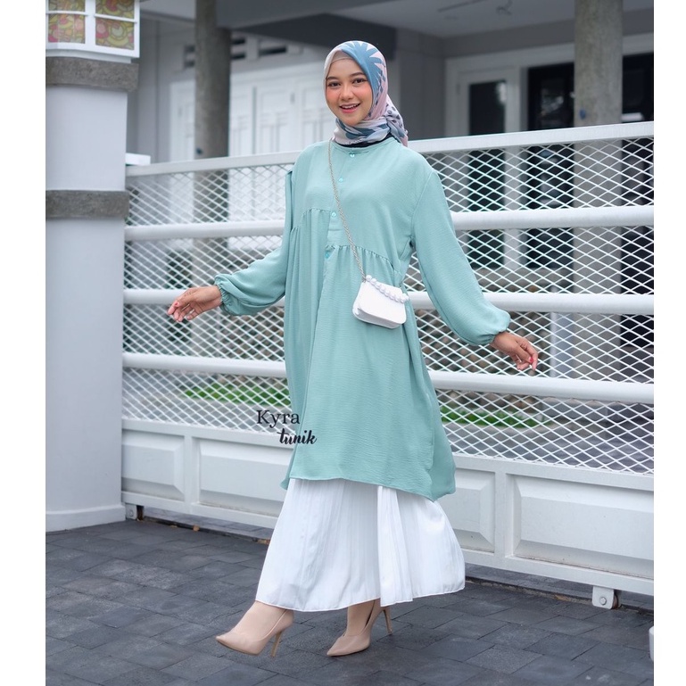 grosir_solo || RINN MIDI DRESS || KYRA TUNIK tunik dzuvia KYRA TUNIK | ATASAN WANITA TUNIK JUMBO BUSUI FRIENDLY LD 120