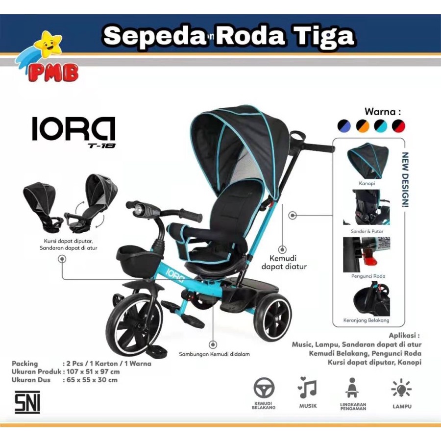 SEPEDA ANAK RODA TIGA TC IORA T18