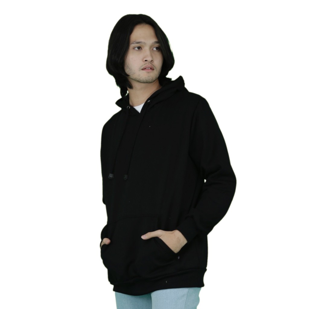 SWEATERPOLOS HOODIE JUMPER HITAM POLOS UNISEX S - XXXL PREMIUM QUALITY
